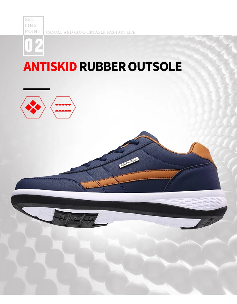 Pu Leather Men Shoes Sneakers Trend Casual Breathable Leisure Male Sneakers Non-Slip Footwear Vulcanized Shoes Tenis Masculino