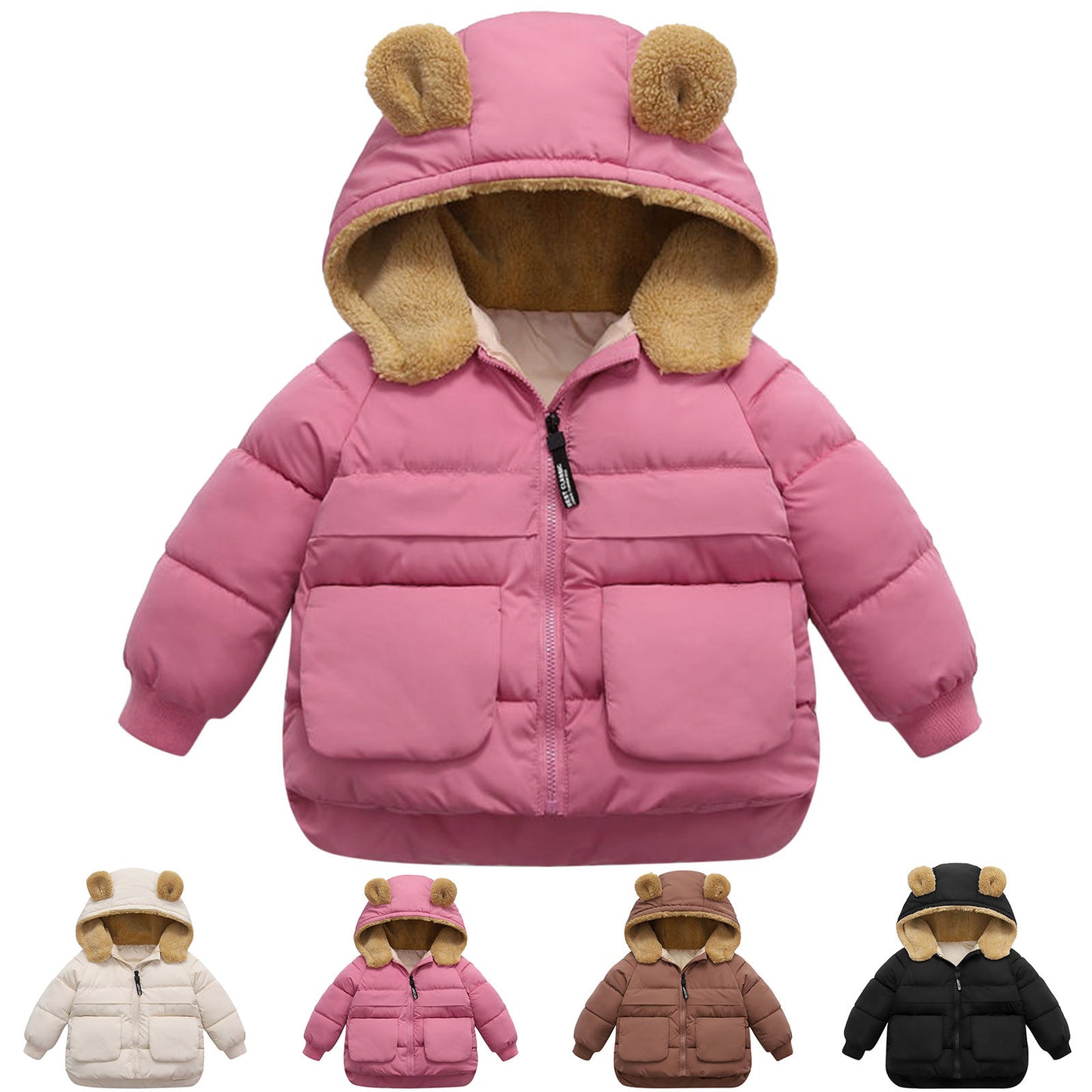 1-5 Years Down Children Parka Infant Kids Jackets Coat Outwear Cute Bear Ear Hooded Winter Clothes Baby Boys Girls Cotton Jacket