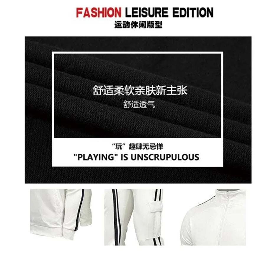 Triple Slant Hoodie Luxury Brand Printed Hoodies and Pants Set Brand Male Fitness Clothing Men Sport Zipper Tracksuits Mens 2024