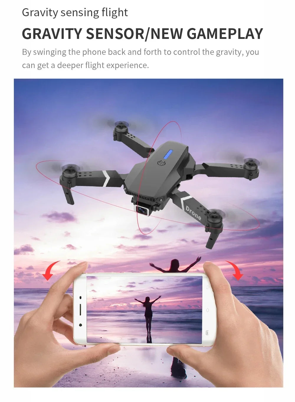 Professional Drone E88 4k wide-angle HD camera WiFi fpv height Hold Foldable RC quadrotor helicopter Camera-free children's toys