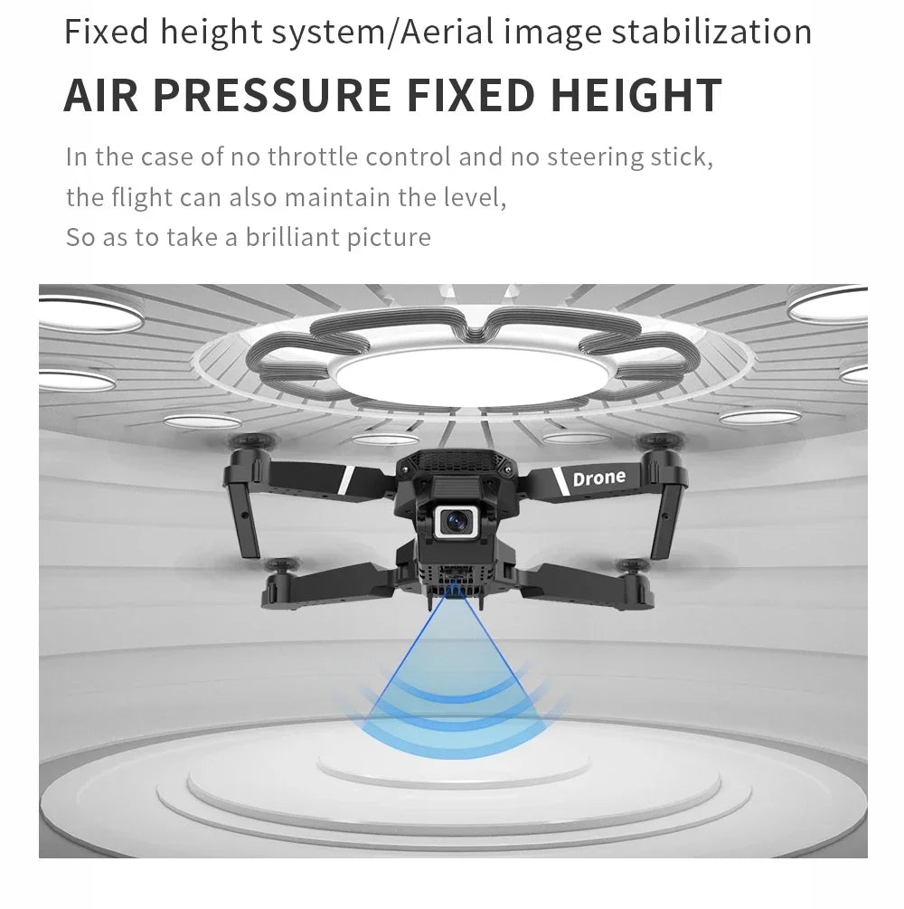 Professional Drone E88 4k wide-angle HD camera WiFi fpv height Hold Foldable RC quadrotor helicopter Camera-free children's toys